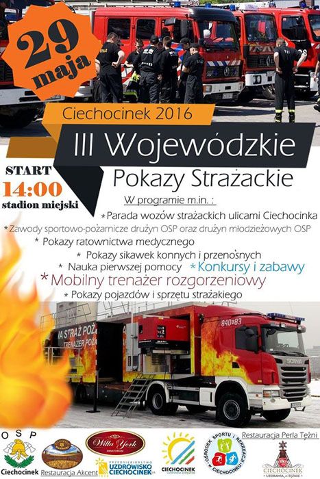 Parada oraz Wojewódzkie Pokazy Pożarnicze z okazji 130-lecia OSP w Ciechocinku